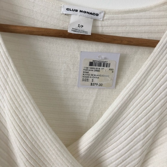 New Club Monaco Parvana White Wrap Knit Dress SZ S - Picture 5 of 7